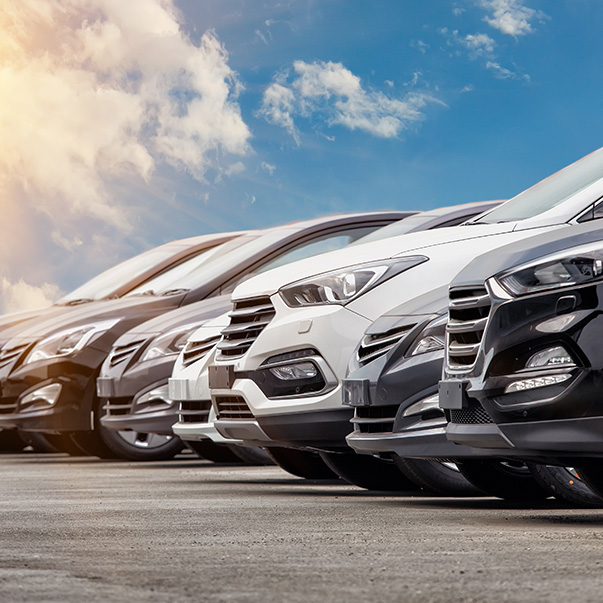 some cars in a row
