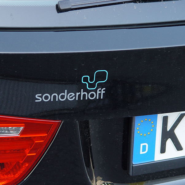 back of car with sonderhoff logo
